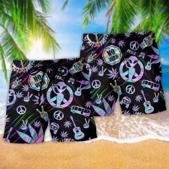 Hippie Alien Peace Life So Colorful Beach Short | Newhawaiianshirts