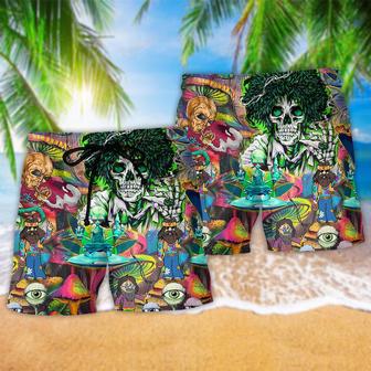 Hippie Amazing Skull Peace Life Color Beach Short | Newhawaiianshirts CA