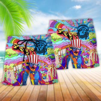 Hippie Independence Day America Beach Short | Newhawaiianshirts AU