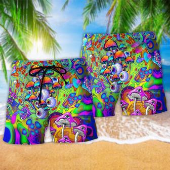 Hippie Mushroom Eyes Color Style Beach Short | Newhawaiianshirts AU