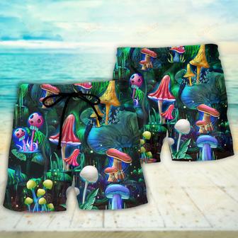 Hippie Mushroom Galaxy Neon Art Beach Short | Newhawaiianshirts DE