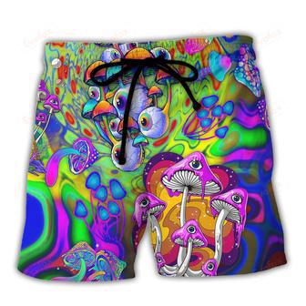 Hippie Mushroom Stay Trippy Little Hippie Colorful Beach Short | Newhawaiianshirts DE