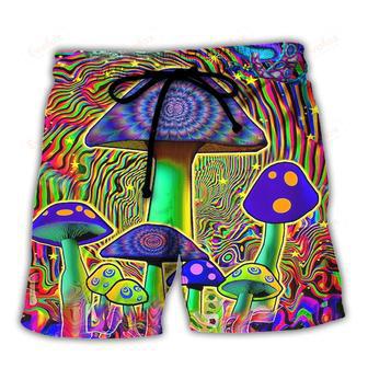 Hippie Mushroom Stunning Magic Style Beach Short | Newhawaiianshirts AU