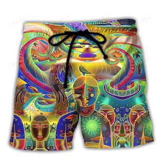 Hippie Peace Life Neon Color Amazing Beach Short | Newhawaiianshirts AU