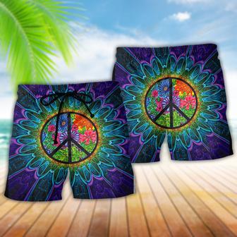 Hippie Sign Style Lover Hippie Purple Beach Short | Newhawaiianshirts AU