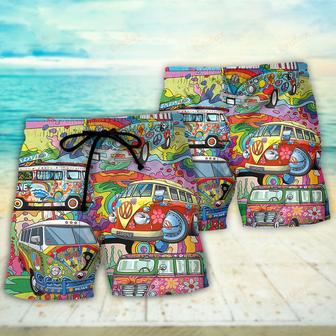 Hippie Van Colorful Art Peace Beach Short | Newhawaiianshirts UK