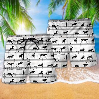 Horse Music Notes Basic Beach Short | Newhawaiianshirts AU