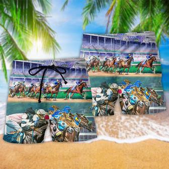 Horse Racing We Love Cool Style Beach Short | Newhawaiianshirts AU