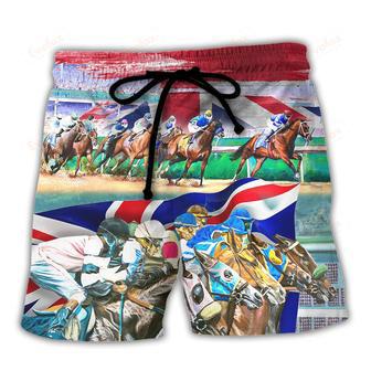 Horse United Kingdom Horse Racing Amazing Seat Lover Style Beach Short | Newhawaiianshirts CA