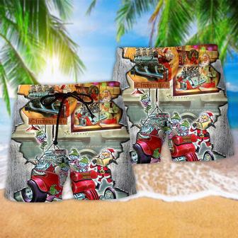 Hot Rod Merry Christmas Cool Beach Short | Newhawaiianshirts UK