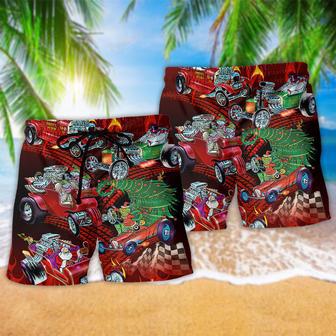 Hot Rod Merry Christmas Cool Beach Short | Newhawaiianshirts UK