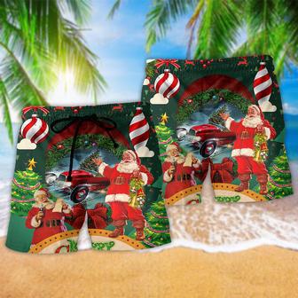 Hot Rod Merry Christmas Happy With Funny Beach Short | Newhawaiianshirts AU