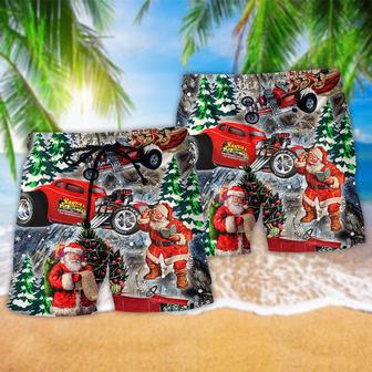 Hot Rod Merry Christmas Red Style Beach Short | Newhawaiianshirts