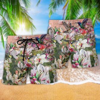 Hummingbird Blooming Magnolia Floral Beach Short | Newhawaiianshirts UK