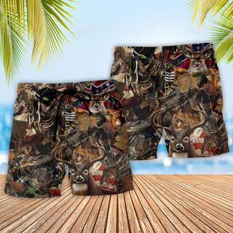 Hunting Deer Loves Forest America Beach Short | Newhawaiianshirts DE