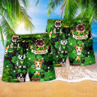 Irish Dogs Love Irish Green Beach Short | Newhawaiianshirts