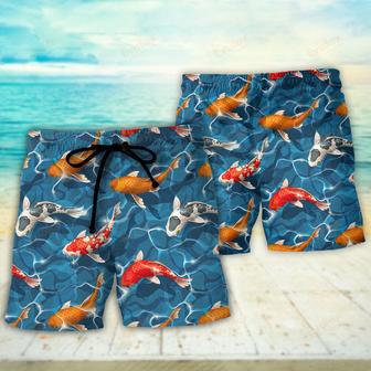 Koi Fish Swim Artificial Ponds Beach Short | Newhawaiianshirts AU