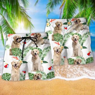 Labrador Retriever Dog Tropical Leaf Cute Style Beach Short | Newhawaiianshirts CA