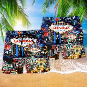 Las Vegas Welcome Style Beach Short | Newhawaiianshirts AU