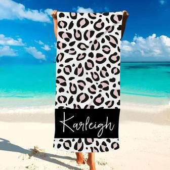 Leopard Pattern Personalized Beach Towels Monogrammed Unique Gift | Newhawaiianshirts