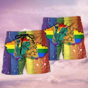 LGBT Liberty And Justice For All Cool Beach Short | Newhawaiianshirts AU