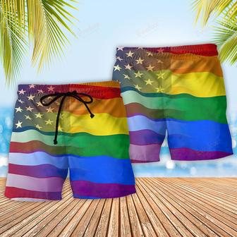 LGBT Love America Peace Color Love Is Love Beach Short | Newhawaiianshirts