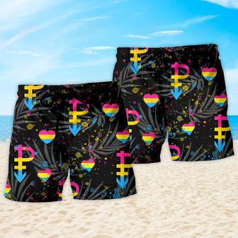 LGBT Pansexual Tropical Leaf Beach Short | Newhawaiianshirts CA