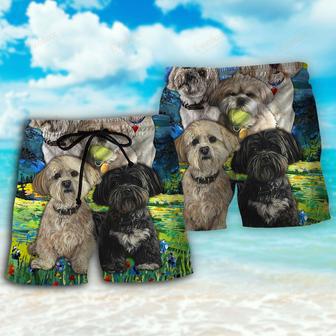 Lhasa Apso Art Dog Lover Beach Short | Newhawaiianshirts AU