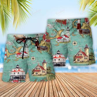 Lighthouse Guide Me Around The World Beach Short | Newhawaiianshirts