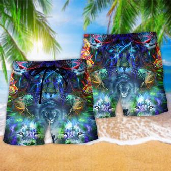 Lion Animals Lion Be Coming King Beach Short | Newhawaiianshirts AU