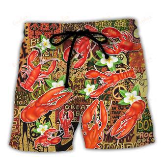 Lobster Everybody In The Hot Tub Hippie Tropical Vibe Beach Short | Newhawaiianshirts