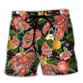 Lobstering Lobstah & Beeah That's Why I'm Heeah Tropical Vibe Beach Short | Newhawaiianshirts