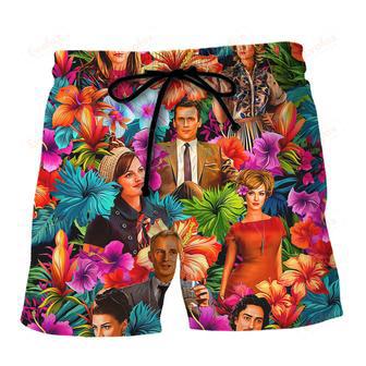 Mad Men Synthwave Tropical Summer Special Beach Short | Newhawaiianshirts