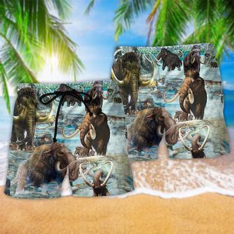 Mammoth Animals Back To Time Mammoth Alive Beach Short | Newhawaiianshirts AU