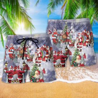 Merry Xmas Santa Claus Is Coming Beach Short | Newhawaiianshirts AU