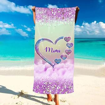 Mimi Sweet Heart Kids Personalized Beach Towels Perfect Summer Gift | Newhawaiianshirts AU