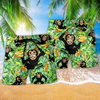 Monkey Loves Banana Troipcal Leaves Beach Short | Newhawaiianshirts UK