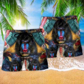 Monkey Mandrill Animal Love Their Forest Beach Short | Newhawaiianshirts AU