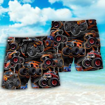 Monster Truck Racing Art Beach Short | Newhawaiianshirts AU