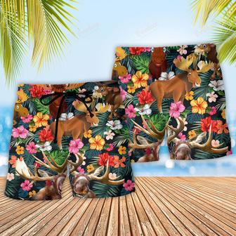 Moose Animals Happy Moose Aloha Beach Short | Newhawaiianshirts UK