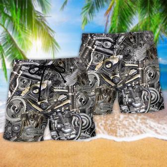 Motorcycle Bikers Don't Go Gray We Turn Chrome Classic Beach Short | Newhawaiianshirts UK