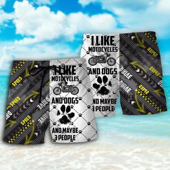 Motorcycle I Like Motocycles And Dogs Beach Short | Newhawaiianshirts CA