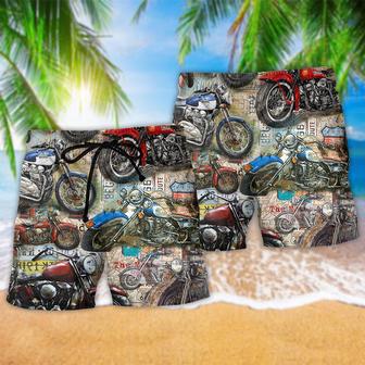 Motorcycle Is My Life Vintage Style Beach Short | Newhawaiianshirts AU