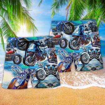 Motorcycle Lets Take A Ride To The Beach Cool Style Beach Short | Newhawaiianshirts