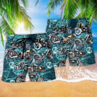 Motorcycle Love Beautiful Life Beach Short | Newhawaiianshirts AU