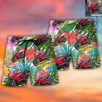 Motorcycle My Sweet Lover Custom Photo Beach Short | Newhawaiianshirts DE