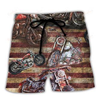 Motorcycle No Plans No Maps America Beach Short | Newhawaiianshirts UK