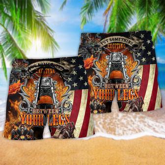 Motorcycle Put Something Exciting Between Your Legs Beach Short | Newhawaiianshirts DE