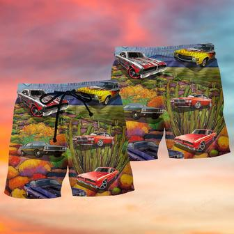 Muscle Car Beautiful Landscape Beach Short | Newhawaiianshirts UK