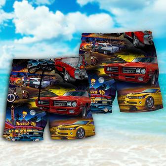 Muscle Car Family Art Beach Short | Newhawaiianshirts DE